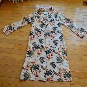 Aritzia Babaton Kahlo‎ Longline Duster Robe Trench Coat Jacket Tropical Floral S